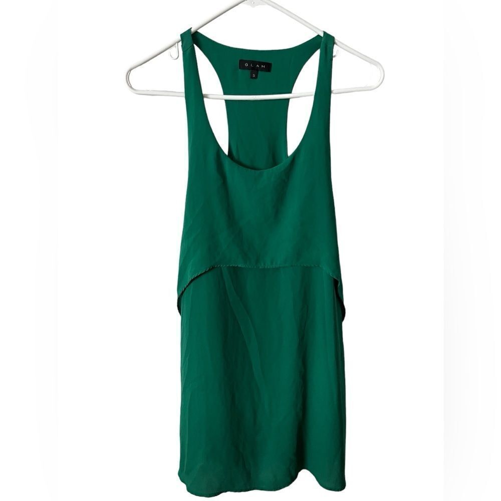 Glam Casual Solid Green Dress Size Small